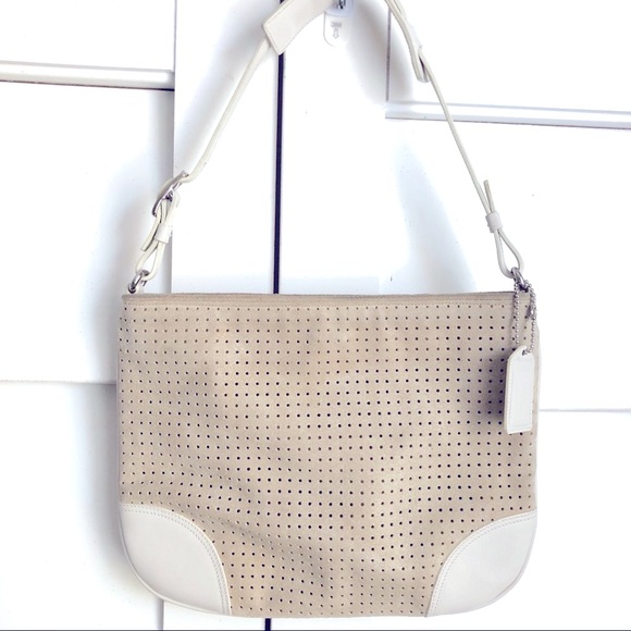 Vintage Coach Suede Leather Shoulder Bag - Picture 1 of 8